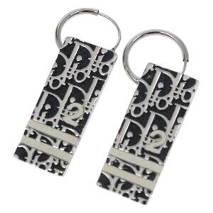 Christian Dior Pierce Earring metal Black Auth yk18729
